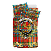 Chattan 01 Tartan Crest Bedding Set - Golden Thistle Style